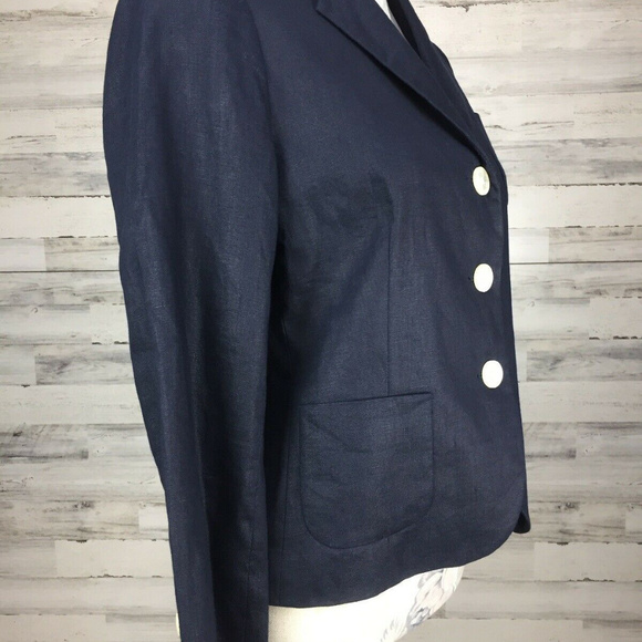 Ralph Lauren 8 Blazer Jacket Linen Button Riviera - Picture 4 of 6